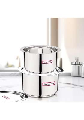 FLIXBLOOM Native Combo 2 Stainless Steel TriPly | 5 L | 5.3 Qt | Induction Compatible | With Lid