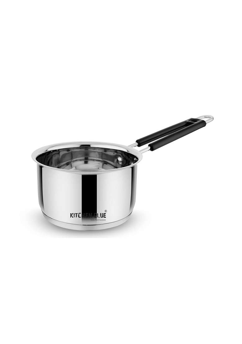 KITCHEN CLUE Heavy Guage Stainless Steel Tea Pan Saucepan | 2000 ml | 67.6 fl oz | Induction Compatible | Tri-Ply - Indya