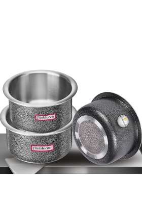 FLIXBLOOM Edge Hard Anodised Combo Kitchen Utensils Sets Cookware Sets Induction Base | 2 L | 2.1 Qt | 3-Piece Set