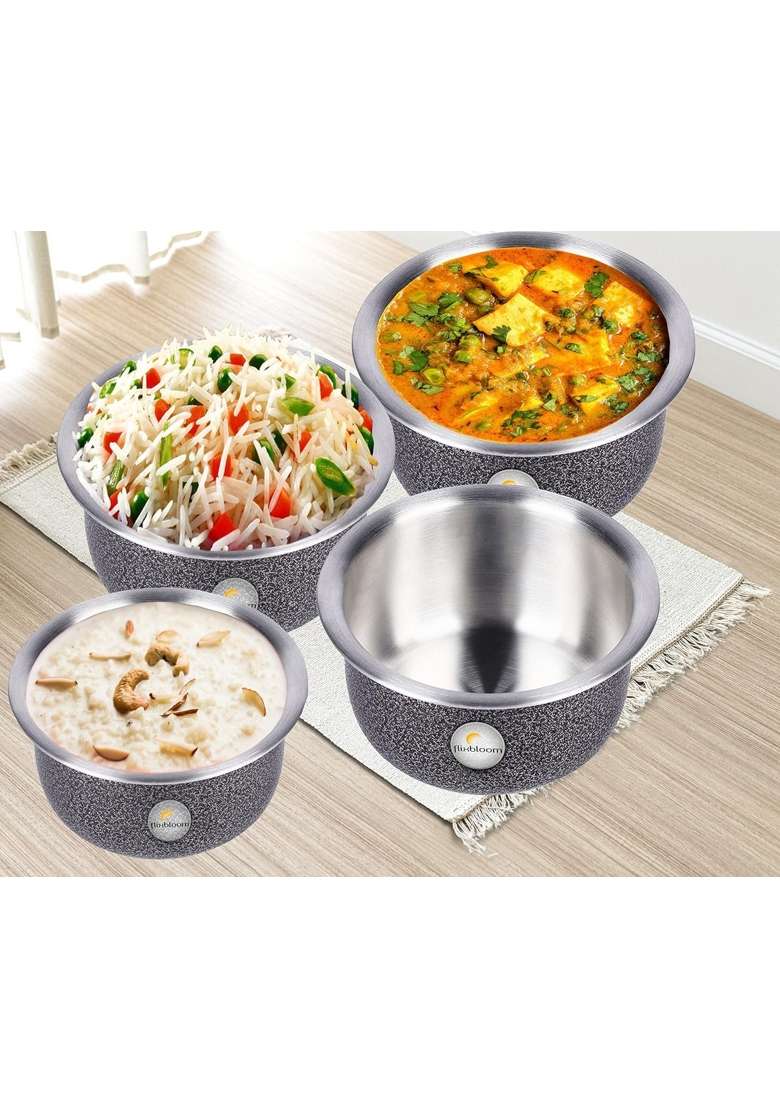 FLIXBLOOM Edge Hard Anodised Combo Kitchen Utensils Cookware Sets Induction Base | 4 L | 4.2 Qt - Indya