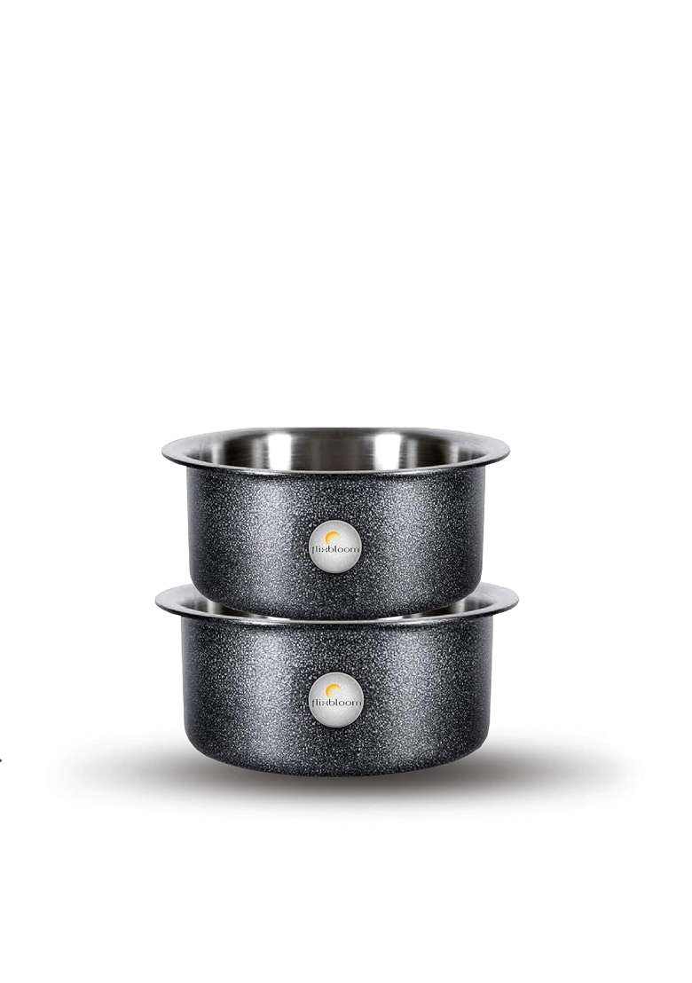FLIXBLOOM Lunar Black Utensils Induction Base Combo Cookware Sets Induction Bottom | 3 L | 3.2 Qt - Indya