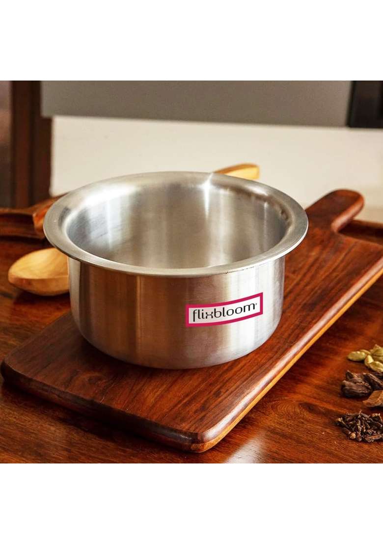 FLIXBLOOM Perfect Cookware Set Induction Bottom Tope Cooking Pot Aluminium Heavy Base Thick Flat | 2 L | 2.1 Qt - Indya