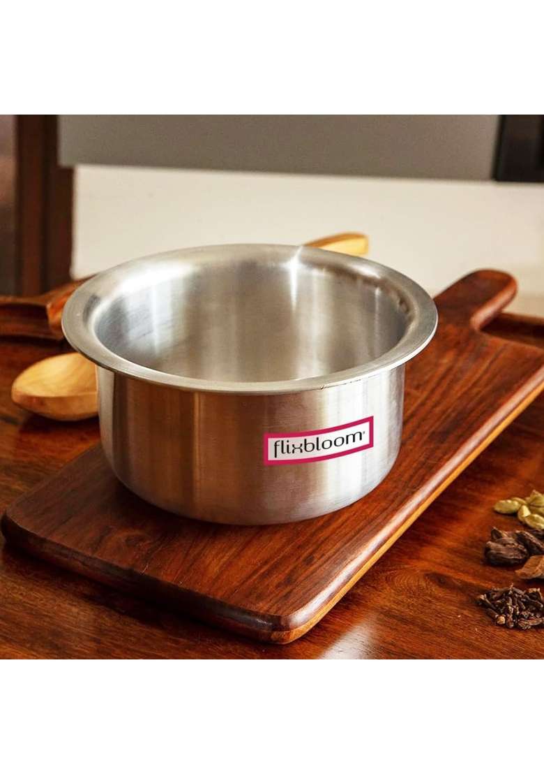 FLIXBLOOM Perfect Cookware Set Induction Bottom Tope Cooking Pot Aluminium Heavy Base Thick Flat | 1.5 L | 1.6 Qt - Indya