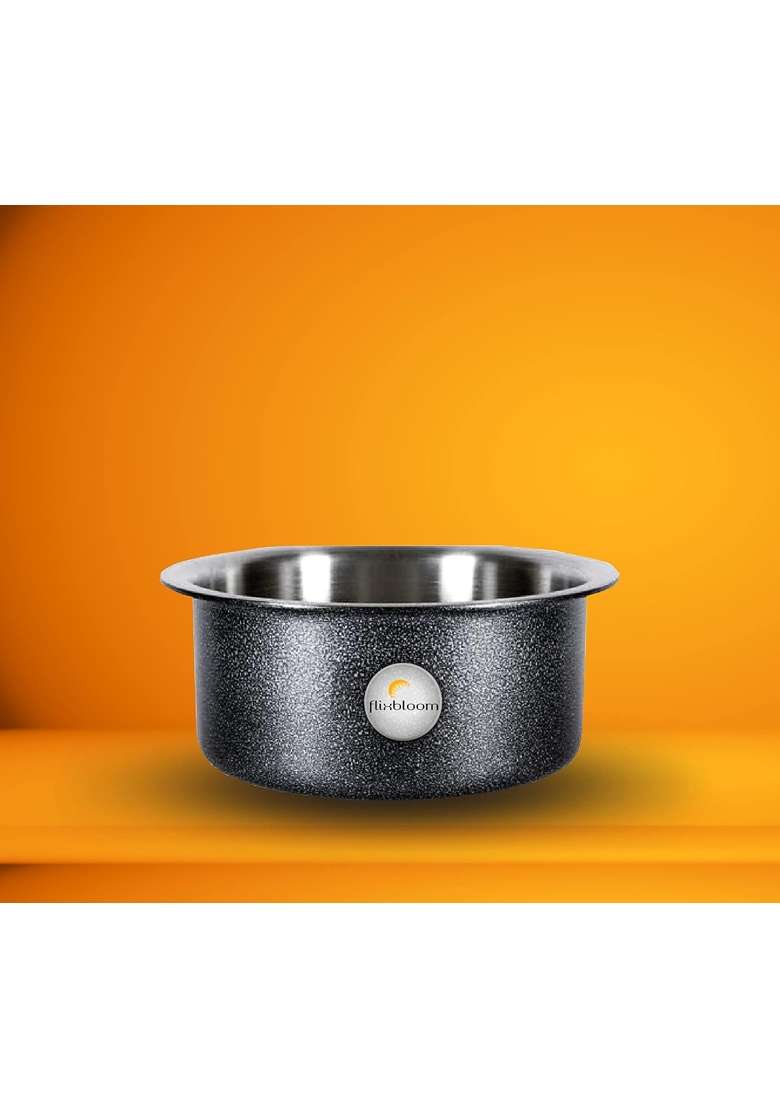 FLIXBLOOM Perfect Plus Kitchen Cookware Set Induction Base Bottom Black Aluminium | 2 L | 2.1 Qt - Indya