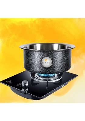 FLIXBLOOM Cosmos Black Hammertone Finish Cookware Sets Tope Cooking Pot | 2 L | 2.1 Qt | Induction Compatible