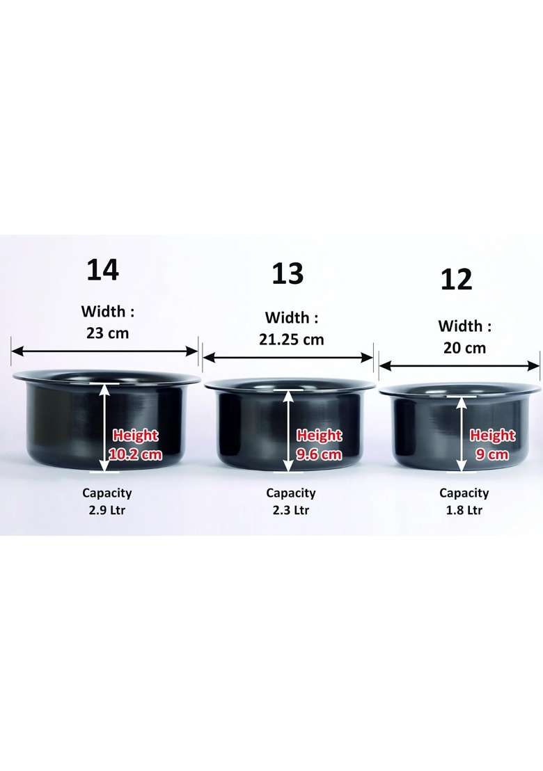 Sumeet Aluminium Hard Anodized Tope Cooking Pot Set | 1.8 L | 1.9 Qt | Induction Compatible | Dishwasher Safe | Rust Resistant - Indya