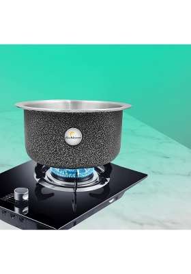 FLIXBLOOM Cookware Set Induction Bottom Tope Cooking Pot Aluminium Thick Flat Bottom | 2 L | 2.1 Qt | With Lid