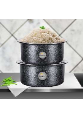 FLIXBLOOM Cookware Set Induction Bottom Tope Cooking Pot Handi Aluminium Thick Flat Bottom | 4 L | 4.2 Qt