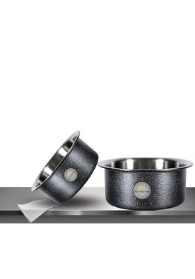 FLIXBLOOM Cookware Set Induction Bottom Tope Cooking Pot Handi Aluminium Thick Flat Bottom | 2 L | 2.1 Qt