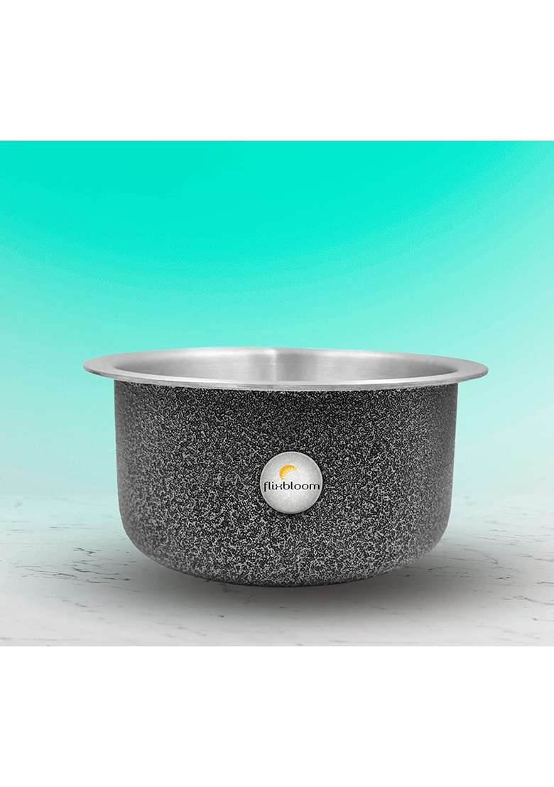 FLIXBLOOM Cookware Set Induction Bottom Tope Cooking Pot Handi Aluminium Thick Flat Bottom | 2 L | 2.1 Qt - Indya