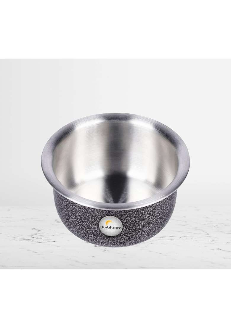 FLIXBLOOM Cookware Set Induction Bottom Tope Cooking Pot Handi Aluminium Thick Flat Bottom | 3 L | 3.2 Qt - Indya