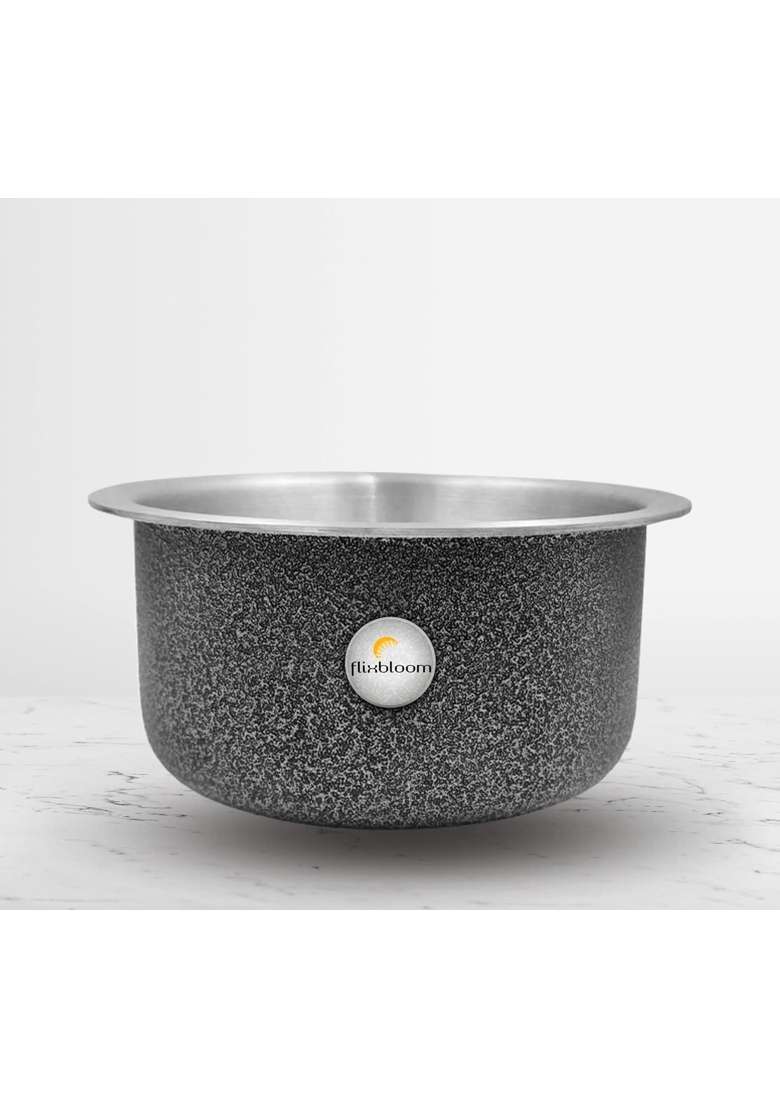 FLIXBLOOM Cookware Set Induction Bottom Tope Cooking Pot Handi Aluminium Thick Flat Bottom | 2 L | 2.1 Qt - Indya