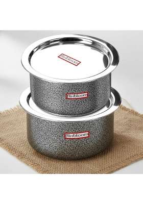 FLIXBLOOM Reputed Kitchen Combo Pack Sets Black Hammertone Induction Base LPG Friendly | 5 L | 5.3 Qt | With Lid