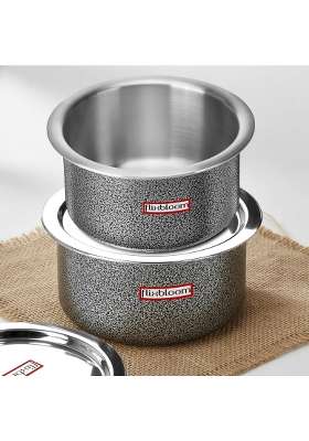 FLIXBLOOM Reputed Kitchen Combo Black Hammertone Induction Base LPG Friendly Cookware | 2 L | 2.1 Qt | 2-Piece Set | With Lid