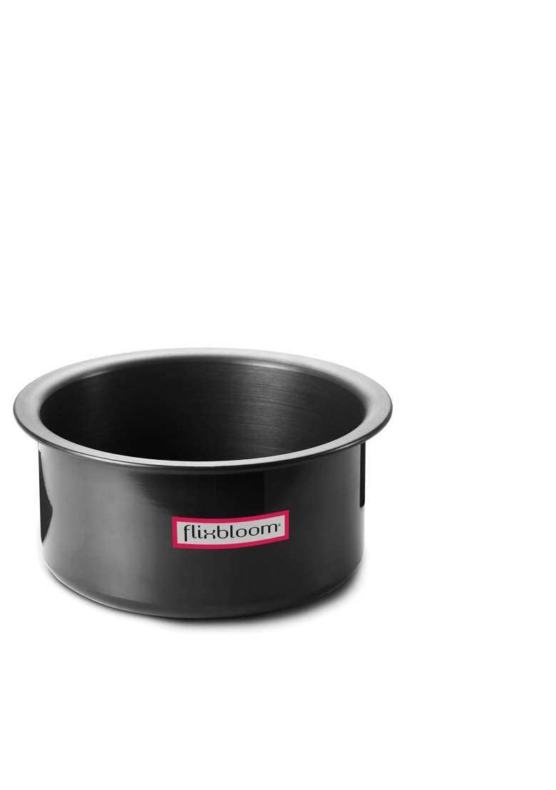 FLIXBLOOM Eminent Black Hard Anodised Utensil Induction Base LPG Gas Stovetop Friendly | 4 L | 4.2 Qt - Indya