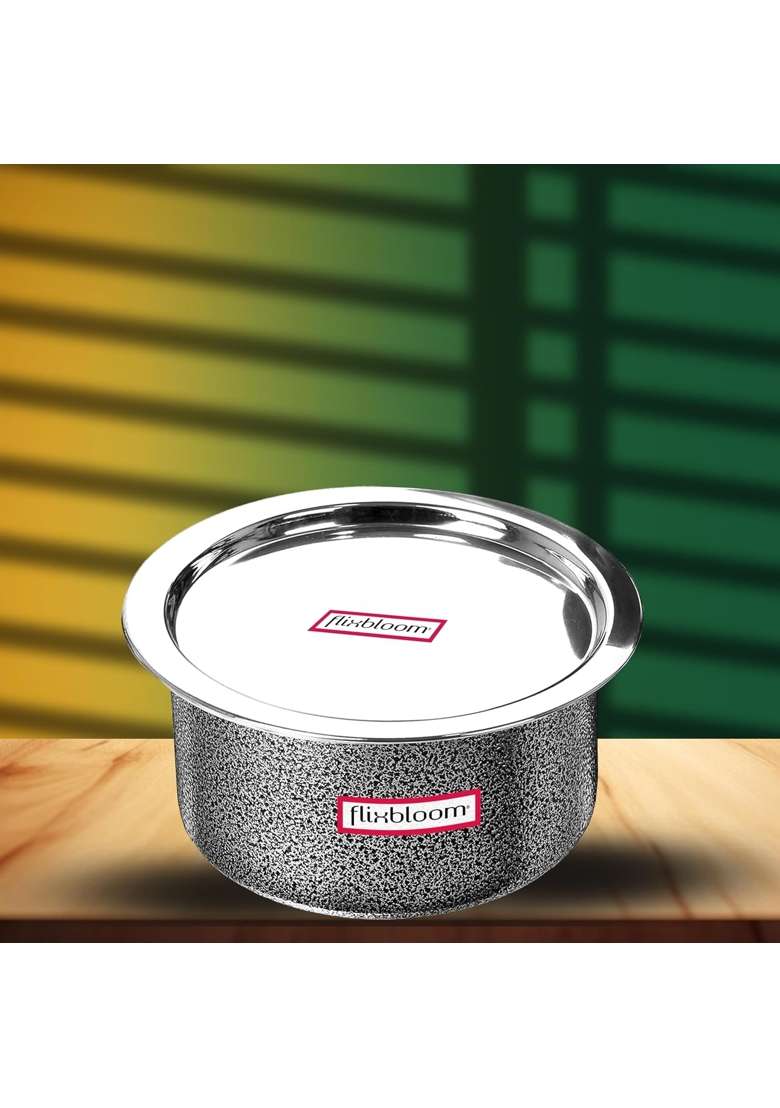 FLIXBLOOM Ambitious Kitchen Cookware Utensil Hard Anodised Induction Bottom LPG Gas | 2 L | 2.1 Qt | With Lid - Indya
