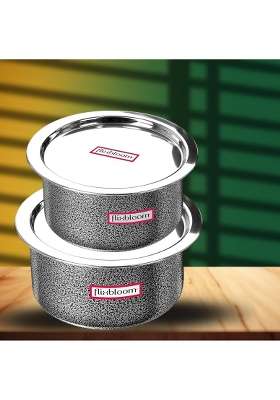 FLIXBLOOM Ambitious Kitchen Cookware Utensil Hard Anodised Induction Bottom LPG Gas | 3 L | 3.2 Qt | With Lid
