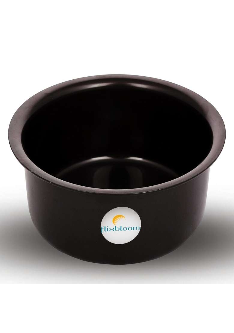 FLIXBLOOM Cosmos Black Hard Anodised Thik Cooking Utensil | 4 L | 4.2 Qt | Induction Compatible - Indya