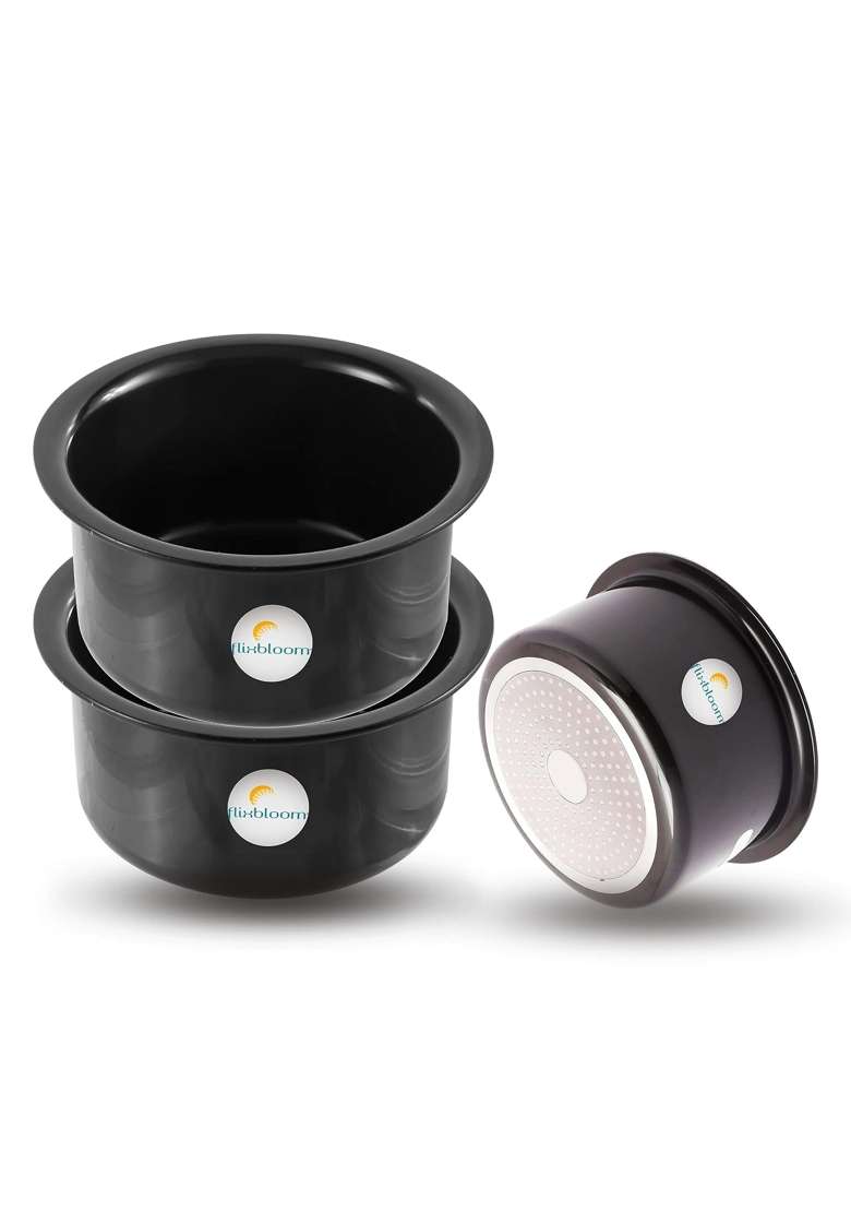 FLIXBLOOM Cosmos Black Hard Anodised Thik | 4 L | 4.2 Qt | Induction Compatible - Indya