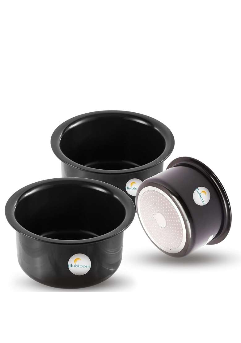 FLIXBLOOM Cosmos Black Hard Anodised Thick Combo Pcs | 3 L | 3.2 Qt | Induction Compatible - Indya