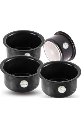 FLIXBLOOM Cosmos Black Hard Anodised Thick Bulk | 1 L | 1.1 Qt | Induction Compatible