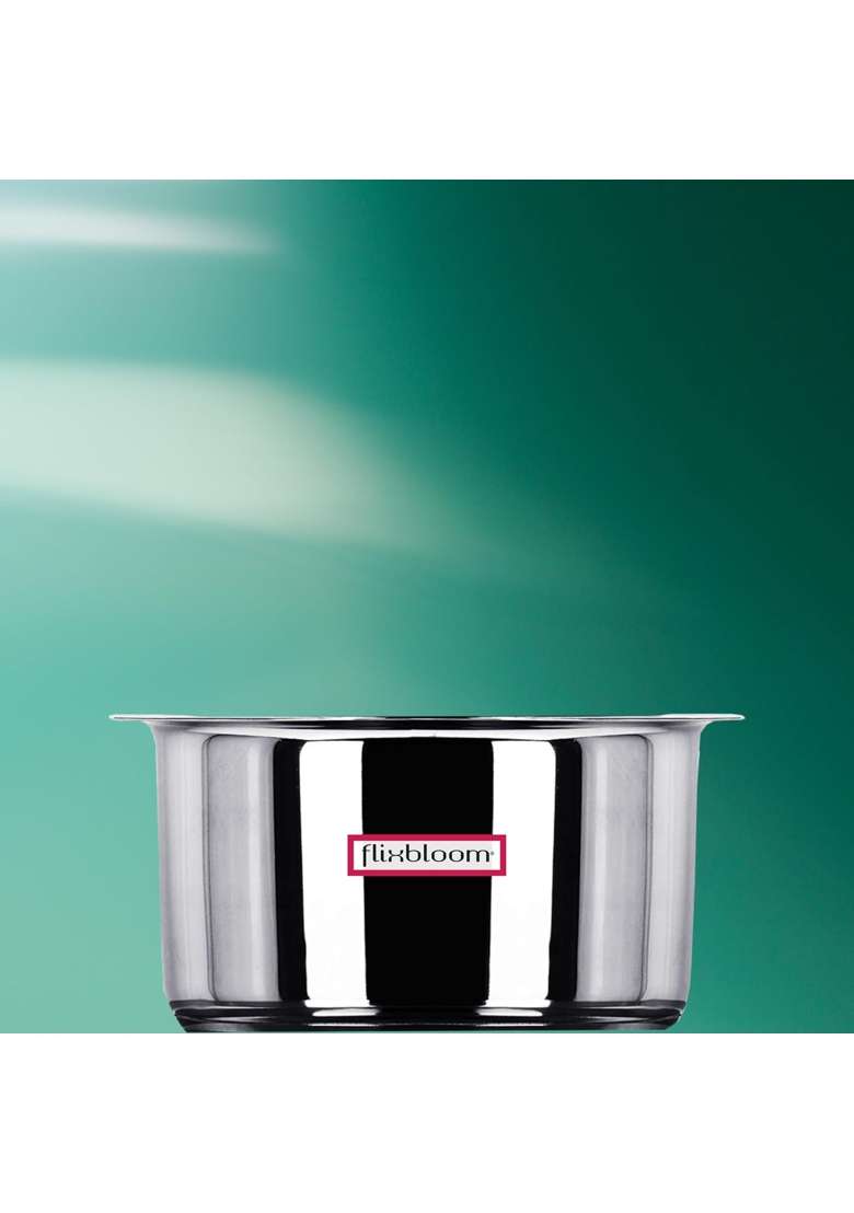 FLIXBLOOM Latest Stainless Steel Induction Base Kitchen Cookware Utensil TriPLY Bottom | 4 L | 4.2 Qt | With Lid - Indya