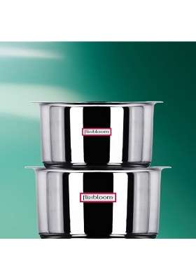 FLIXBLOOM Latest Combo Stainless Steel Induction Base Kitchen Cookware Utensil TriPLY | 4 L | 4.2 Qt | 4-Piece Set | With Lid