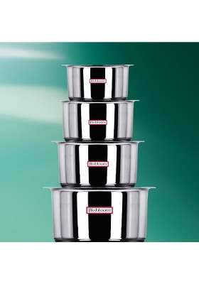 FLIXBLOOM Combo Tope with Lid | 1 L | 1.1 Qt | 8-Piece Set | Induction Compatible | Tri-Ply