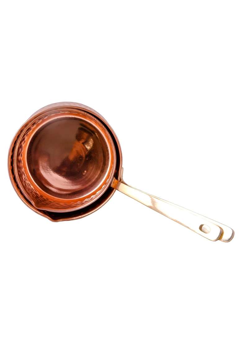 SHIV SHAKTI ARTS Pure Copper Sauce Pan Tadka Pan | 2-Piece Set - Indya