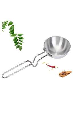 Bartan Star Aluminium Silver Tadka Pan Riveted Long Handle Frying Pan for Dal and Spices | 200 ml | 6.8 fl oz