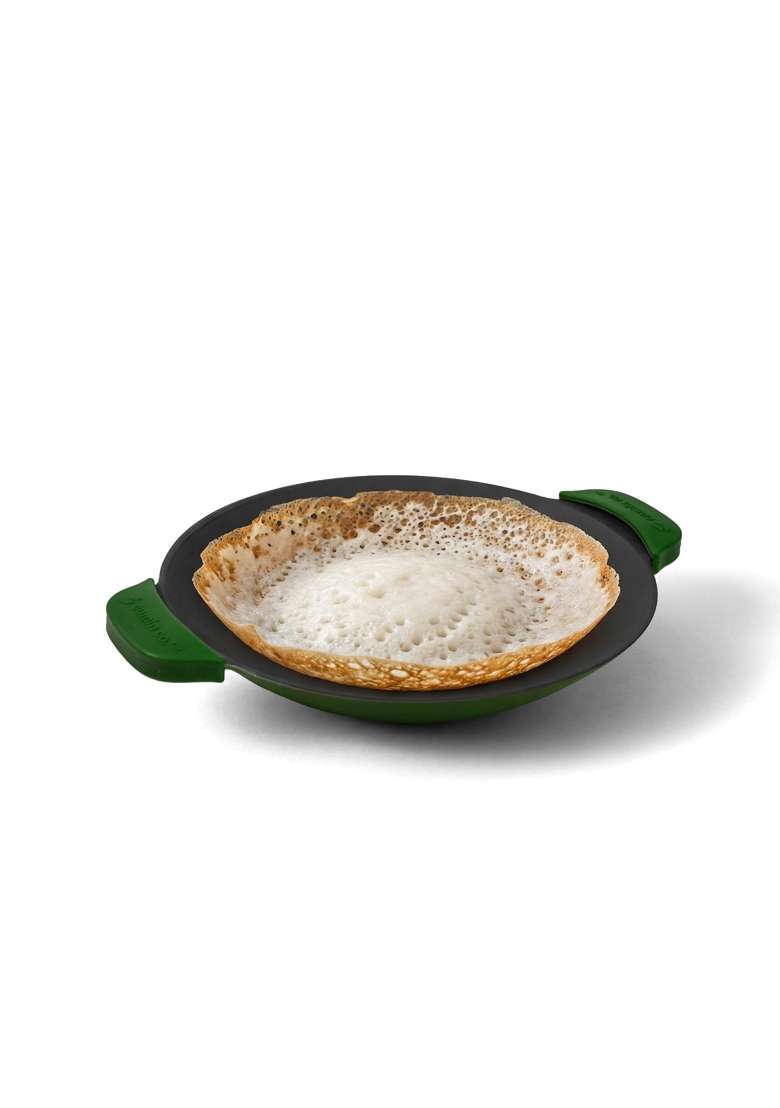 CUMIN CO. Enamel Cast Iron Appam Pan Ebelskiver-Style Pan | 22 cm | 8.7 Inch | Non-Toxic | Non-Stick - Indya