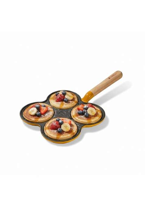 CUMIN CO. Enamel Cast Iron Pancake Pan | 28 cm | 11 Inch | Non-Toxic | Non-Stick