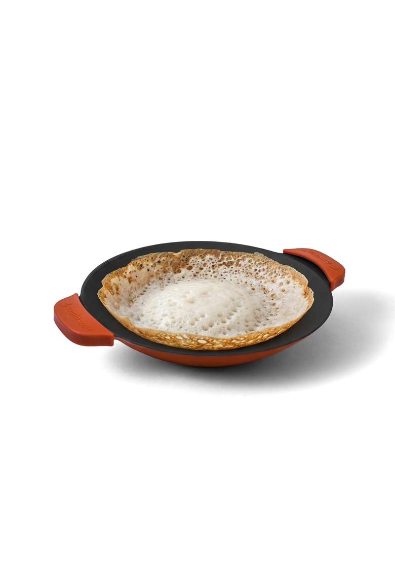 CUMIN CO. Enamel Cast Iron Appam Pan Ebelskiver-Style Pan | 22 cm | 8.7 Inch | Non-Toxic | Non-Stick - Indya