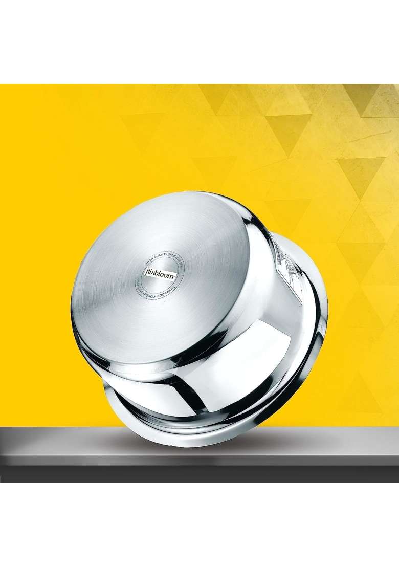 FLIXBLOOM Thik Induction Base Stainless Steel Combo Cooking Tope Cookware | 3 L | 3.2 Qt - Indya