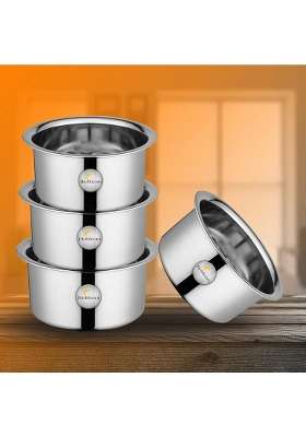 FLIXBLOOM Stainless Steel Induction and Stovetop Compatible Combo Cookware Tope Cooking Pot 4 | 2 L | 2.1 Qt