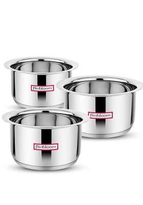 FLIXBLOOM Perfect Special Kitchen Stainless Steel Induction Base Combo Cookware Utensil | 3 L | 3.2 Qt