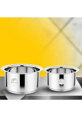 FLIXBLOOM Special Stainless Steel Cookware Set | 2 L | 2.1 Qt | 2-Piece Set | Induction Compatible | Heavy Bottom