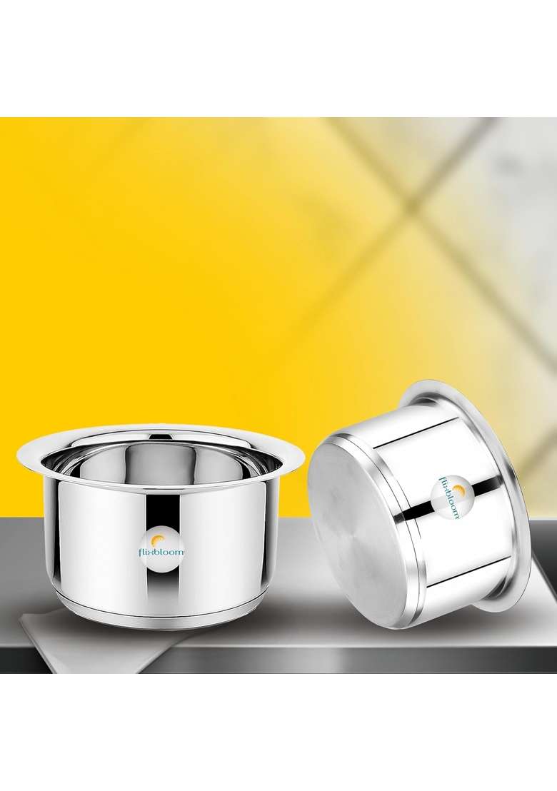 FLIXBLOOM Special Stainless Steel Cookware Set | 1 L | 1.1 Qt | 2-Piece Set | Induction Compatible | Heavy Bottom - Indya