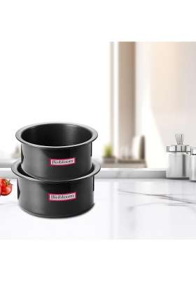 FLIXBLOOM Territorial Black Hard Anodised Induction Base LPG Gas Stovetop Friendly | 2 L | 2.1 Qt