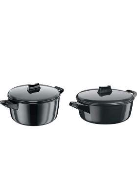 Hawkins Aluminium Futura Hard Anodised Non-Stick Cook-N-Serve Bowl | 2 L | 2.1 Qt | 2-Piece Set | Induction Compatible