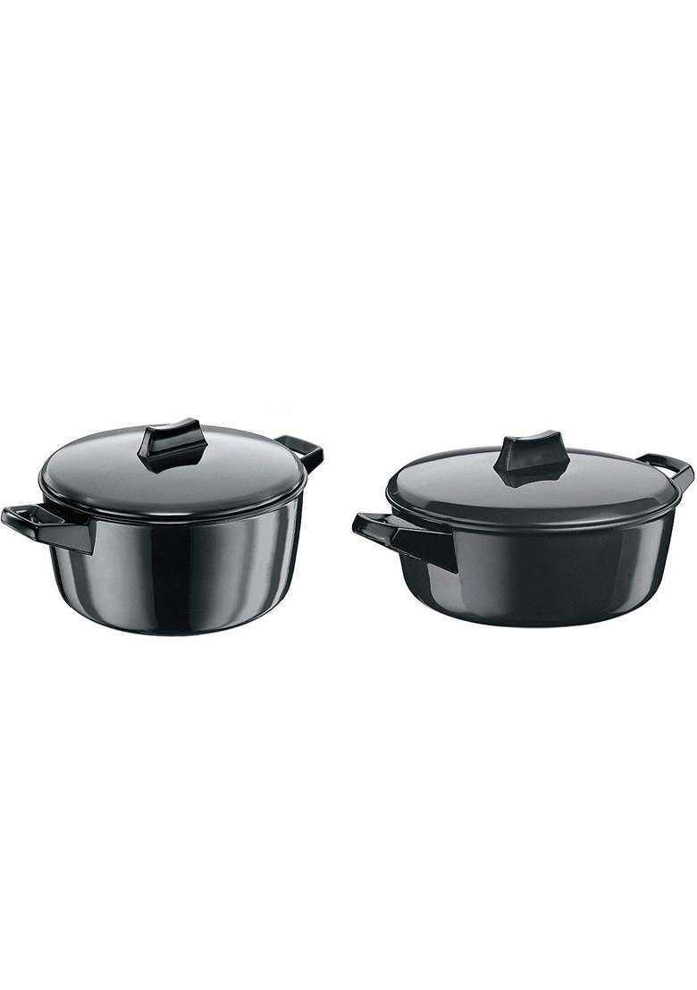 Hawkins Futura Hard-anodized Aluminium Cook-n-serve Bowl Set | 2 L | 2.1 Qt | 2-Piece Set - Indya