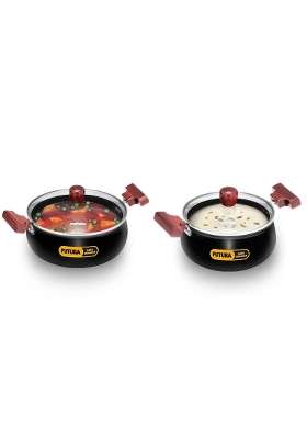 Hawkins Aluminium Futura Hard Anodised Cook-N-Serve Bowl | 2 L | 2.1 Qt | 2-Piece Set