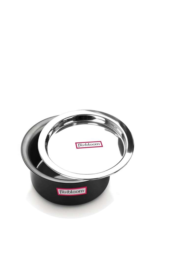 FLIXBLOOM Centric Combo Pack Hard Anodized Kitchen Cookware Thick Gauge Induction Base | 2 L | 2.1 Qt | With Lid - Indya