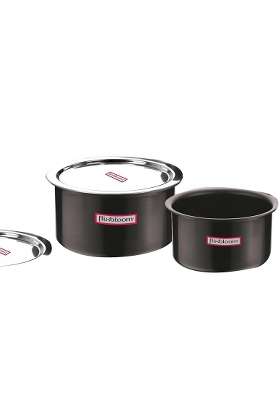 FLIXBLOOM Ebon Black Combo Hard Anodised Induction Bottom | 5 L | 5.3 Qt | With Lid