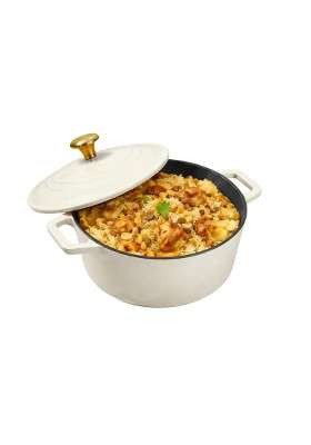 CUMIN CO. Enamel Cast Iron Dutch Oven | 4 L | 4.2 Qt | 24 cm | 9.4 Inch | Induction Compatible | Heavy Bottom | Non-Toxic | Non-Stick