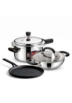 Meyer Ultimate Cooking Combo | 5.5 L | 5.8 Qt | 22 cm | 8.7 Inch | With Lid