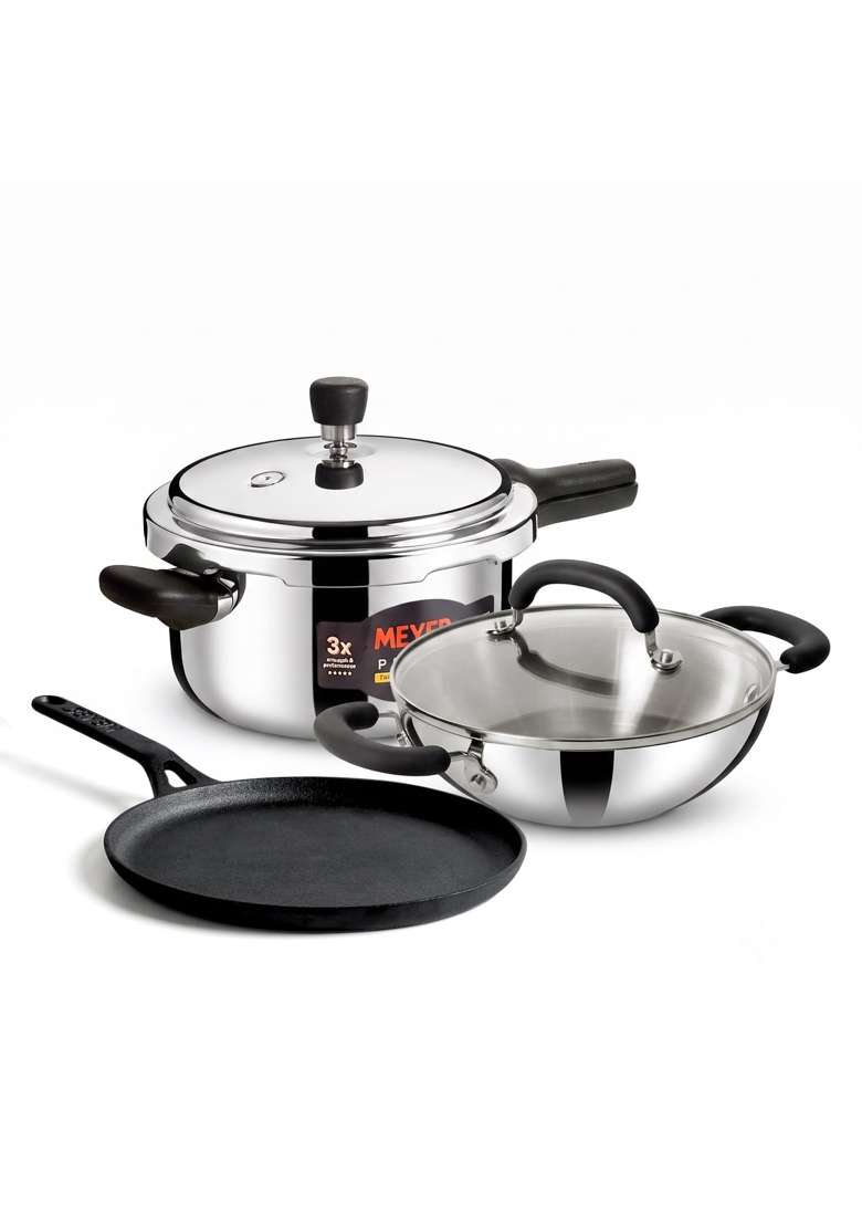 Meyer Ultimate Cooking Combo | 5.5 L | 5.8 Qt | 22 cm | 8.7 Inch | With Lid - Indya