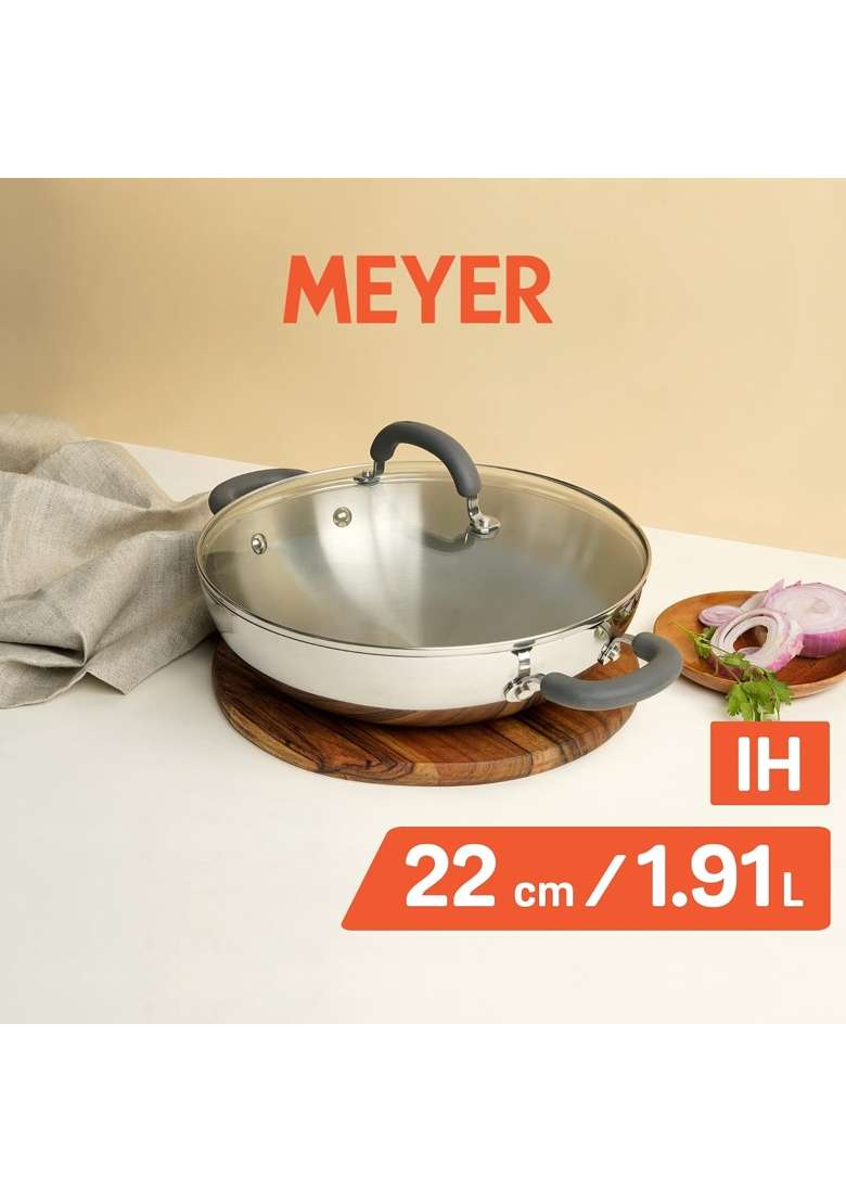 Meyer Ultimate Cooking Combo | 5.5 L | 5.8 Qt | 22 cm | 8.7 Inch | With Lid - Indya
