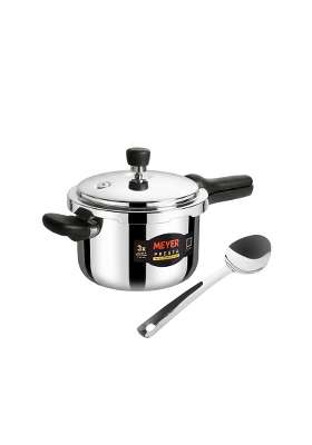 Meyer Presta Stainless Steel Tri-ply Pressure Cooker with Stainless Steel Serving | 3 L | 3.2 Qt