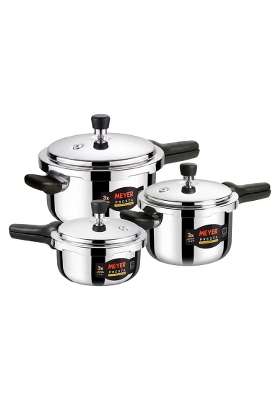 Meyer Presta Stainless Steel Tri-ply Pressure Cooker Combo | 2 L | 2.1 Qt